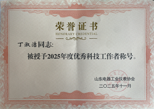 喜报：山东计保电气总工丁淑洁     获优秀科技工作者荣誉称号